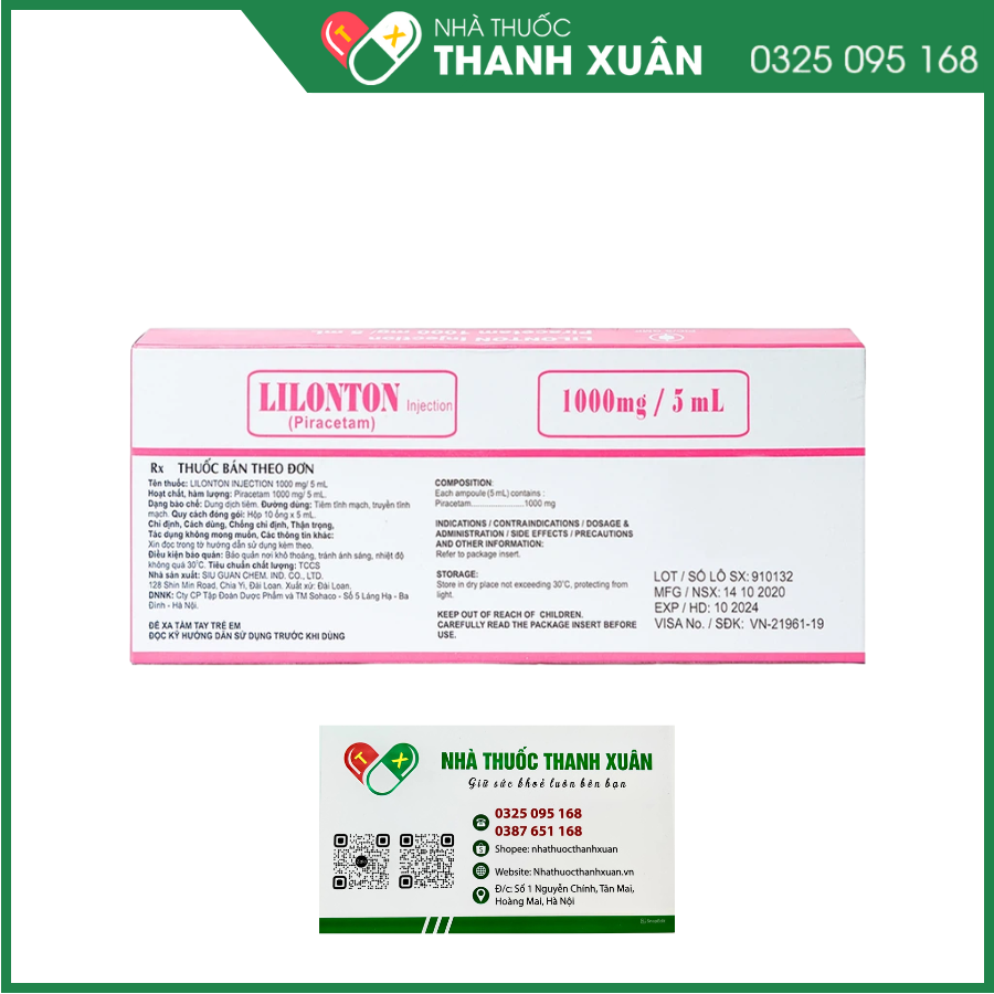 Thuốc tiêm Lilonton Injection 1000mg/5ml điều trị hội chứng tâm thần